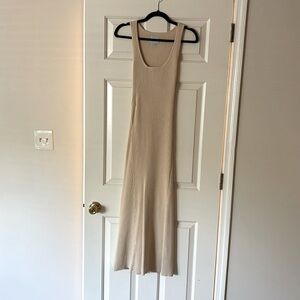 Ribbed tank dress cream M